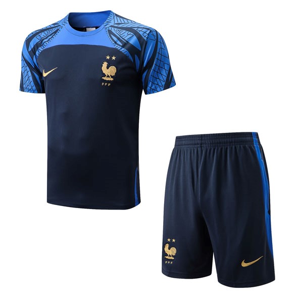 Trainingsshirt Frankreich Komplett-Set 2022-2023 Blau